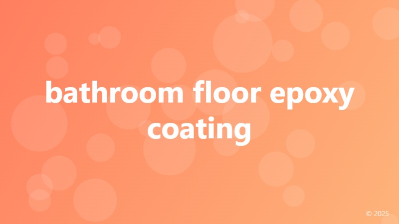 bathroom floor epoxy coating