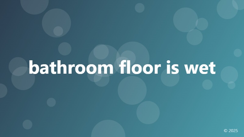 bathroom floor is wet