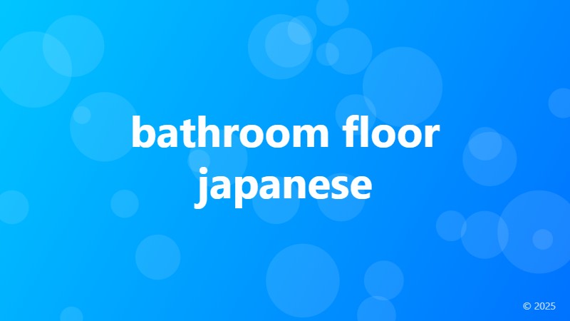 bathroom floor japanese