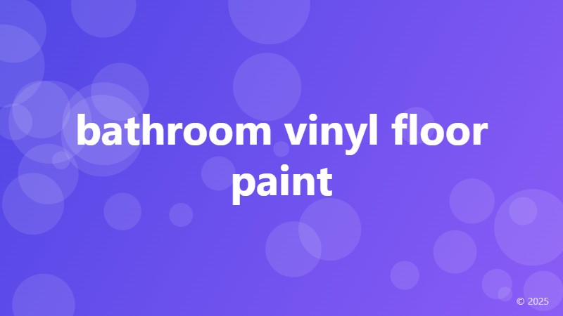 bathroom vinyl floor paint